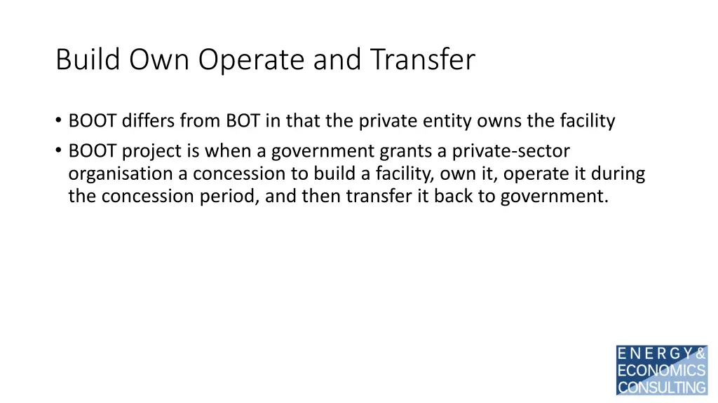 build own operate and transfer