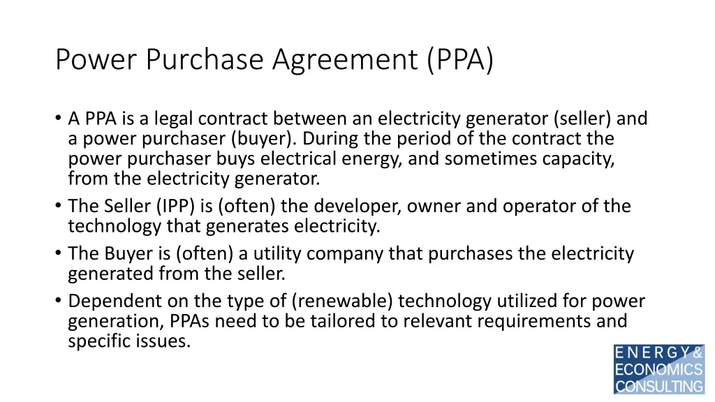 power purchase agreement ppa