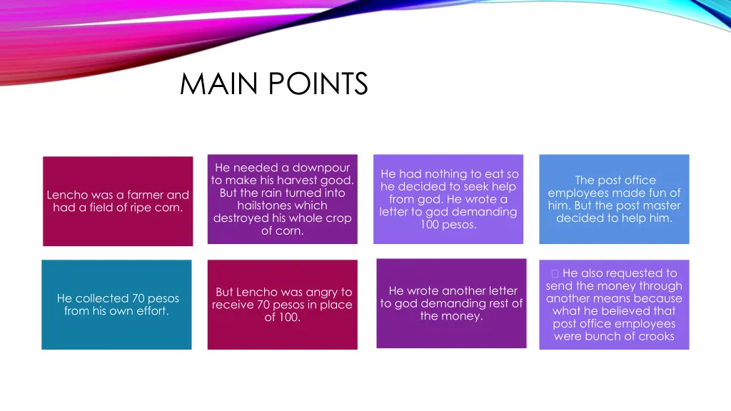 main points