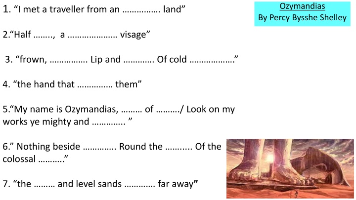 ozymandias by percy bysshe shelley