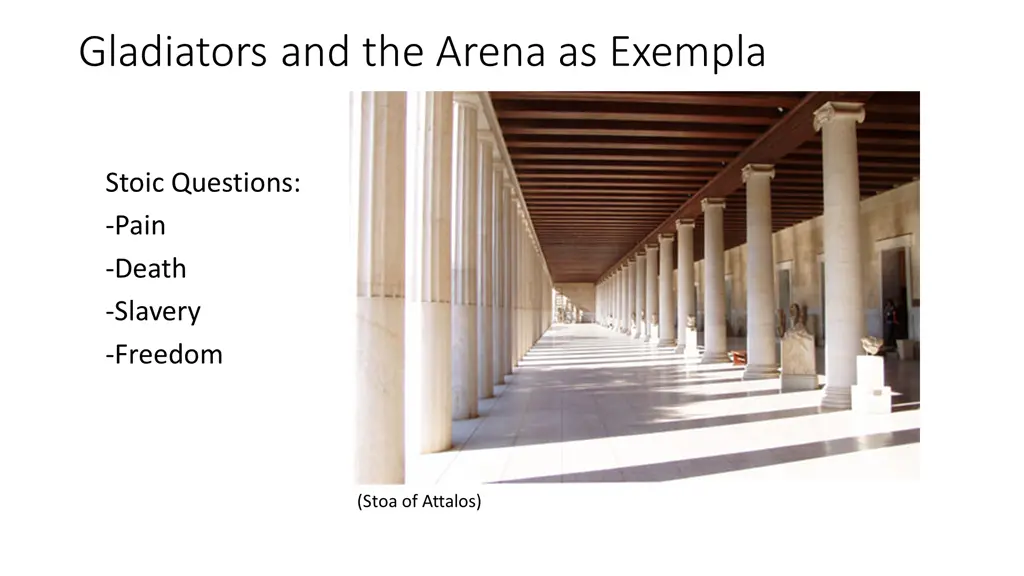 gladiators and the arena as exempla