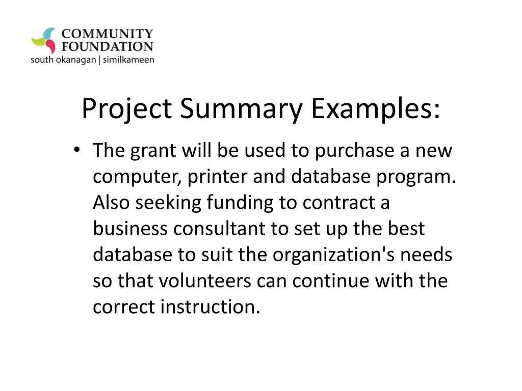 project summary examples 12