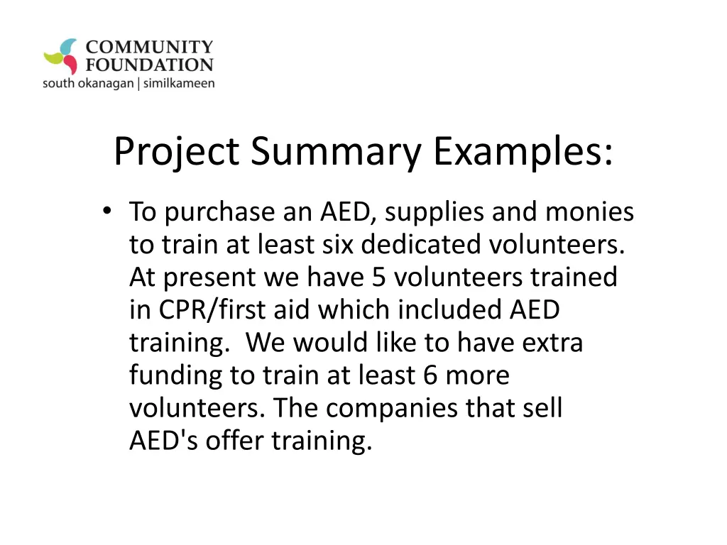 project summary examples 2