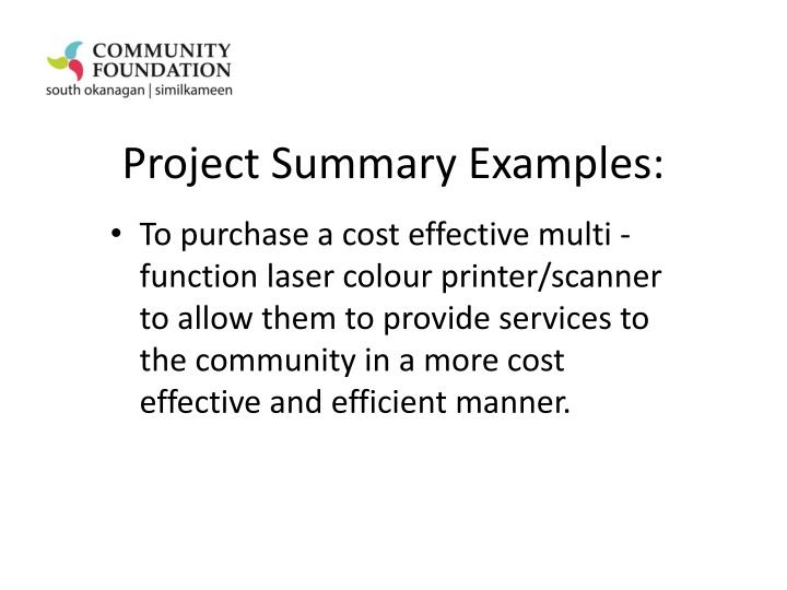 project summary examples