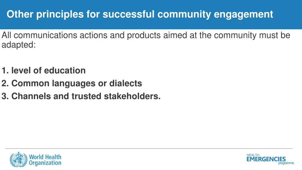 other principles for successful community