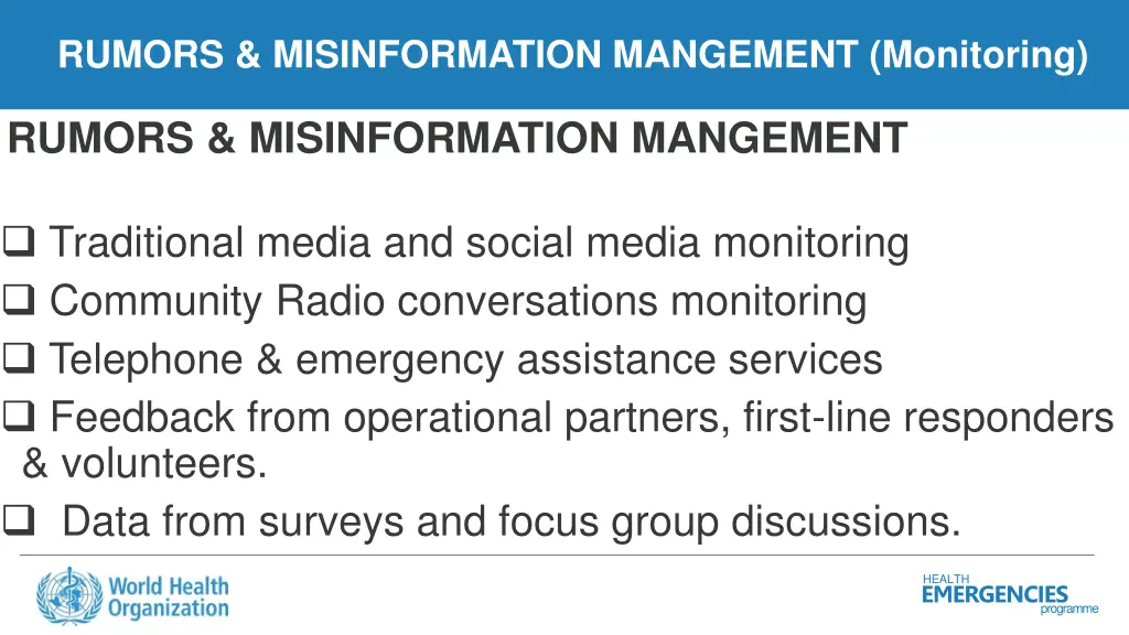 rumors misinformation mangement monitoring