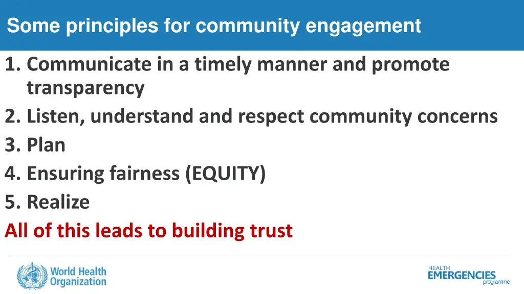 some principles for community engagement