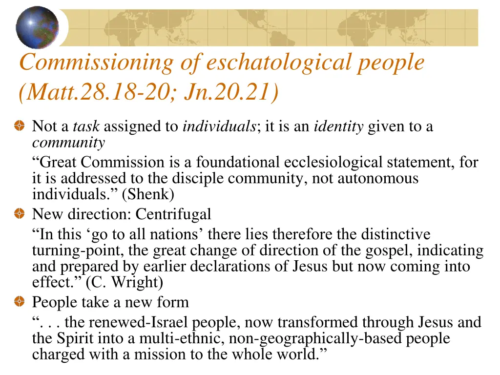 commissioning of eschatological people matt