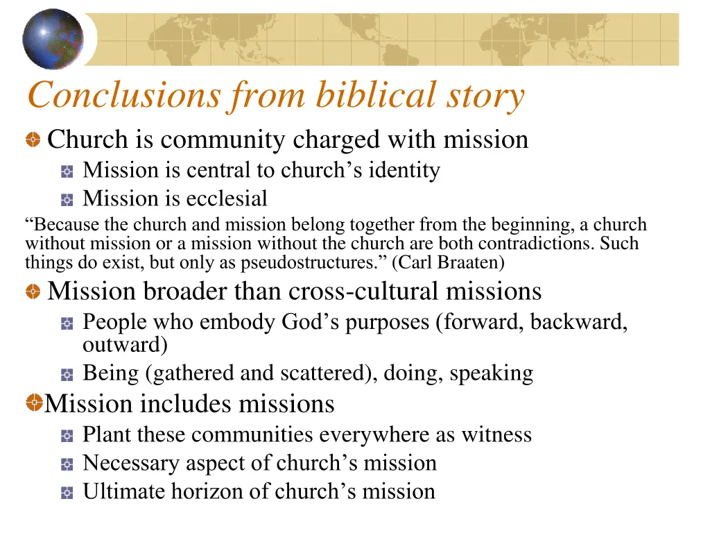 conclusions from biblical story church