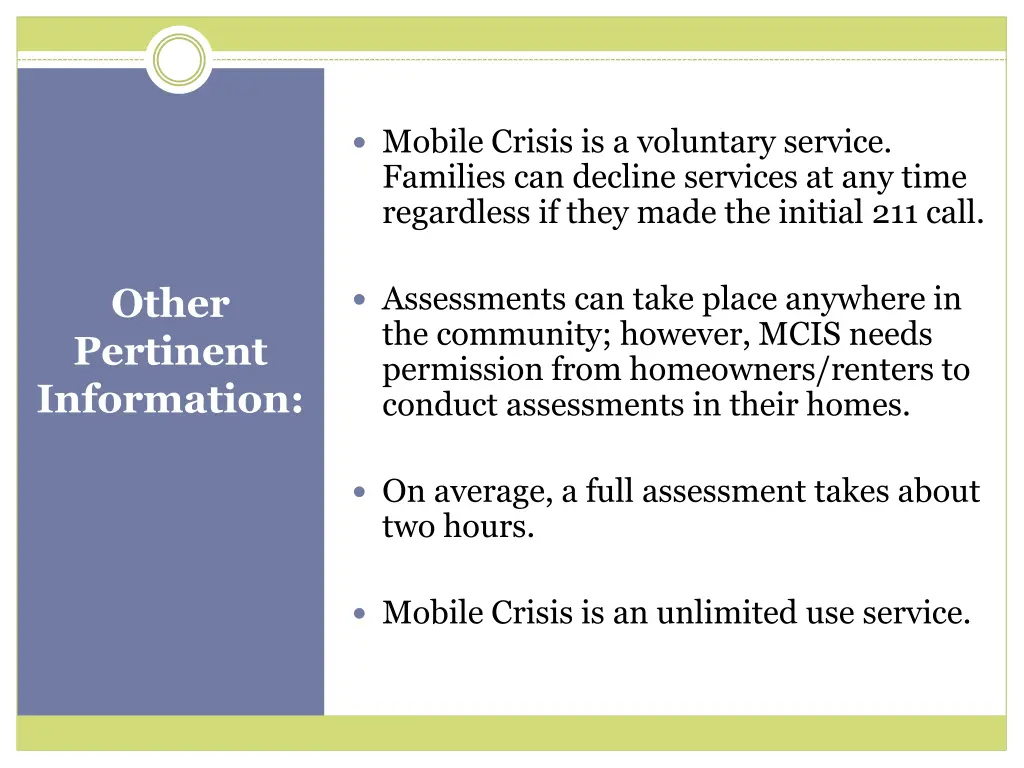 mobile crisis is a voluntary service families