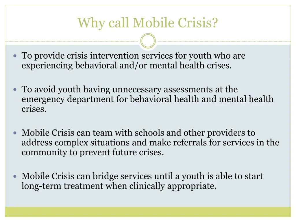 why call mobile crisis