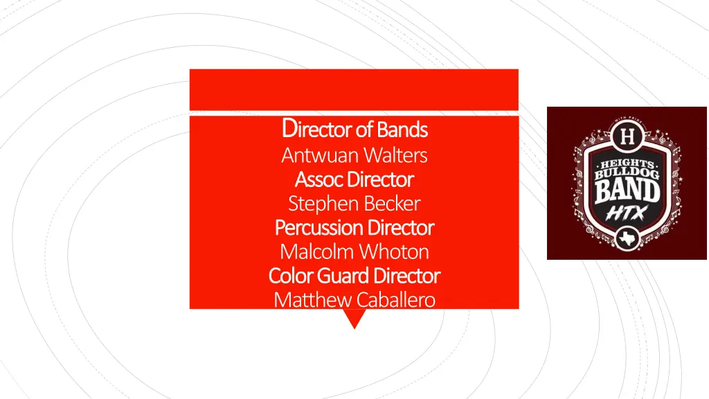 d d irector of bands irector of bands