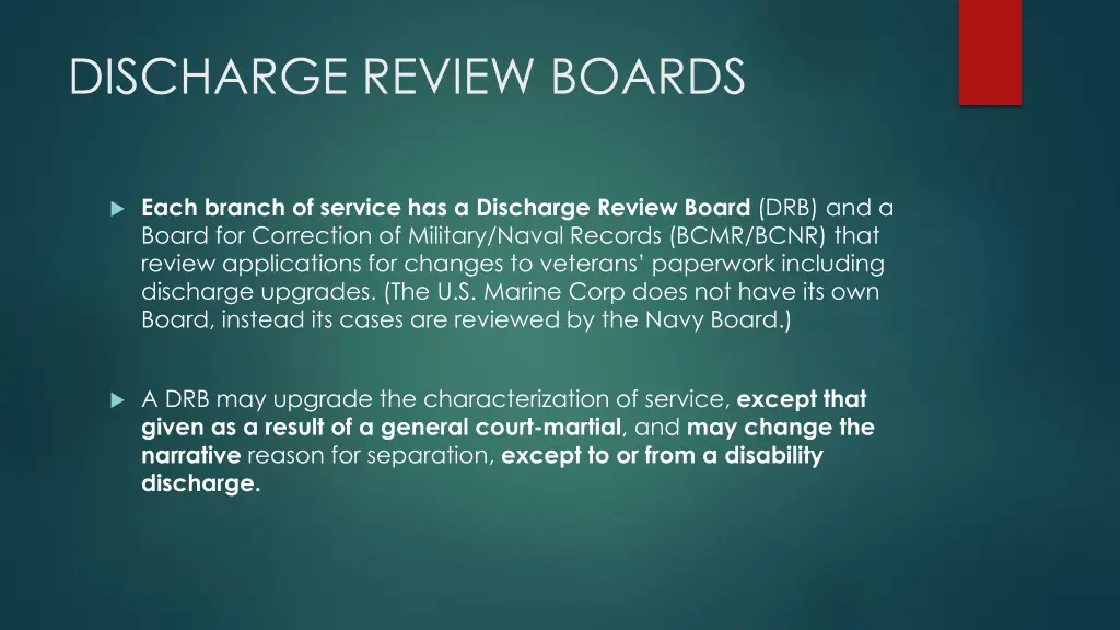 discharge review boards