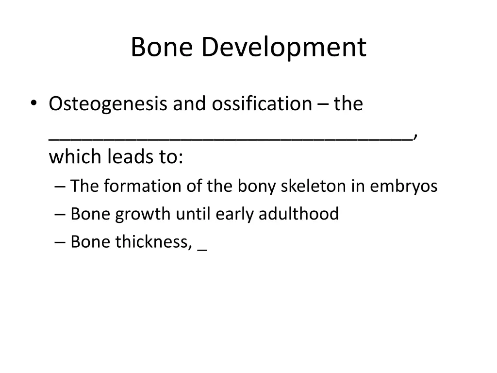 bone development