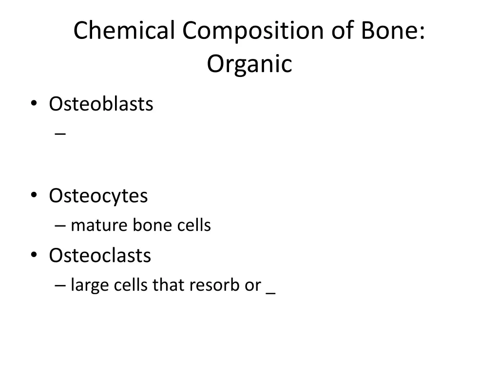 chemical composition of bone organic