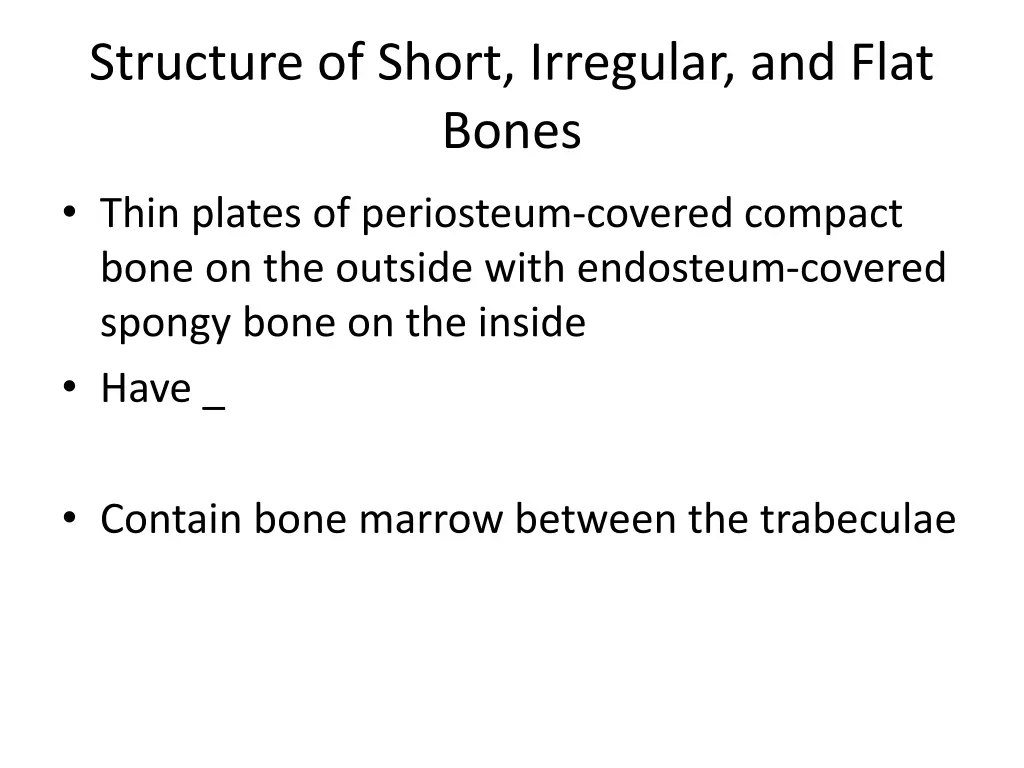 structure of short irregular and flat bones