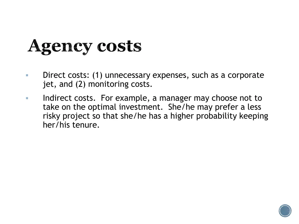 agency costs