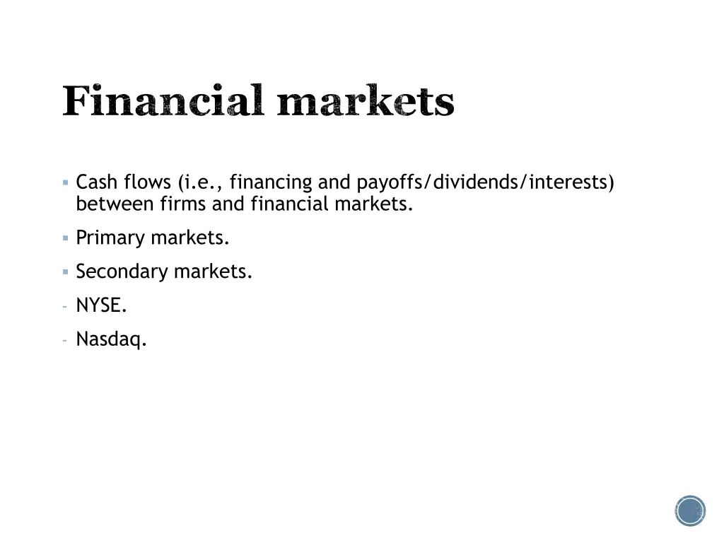 financial markets