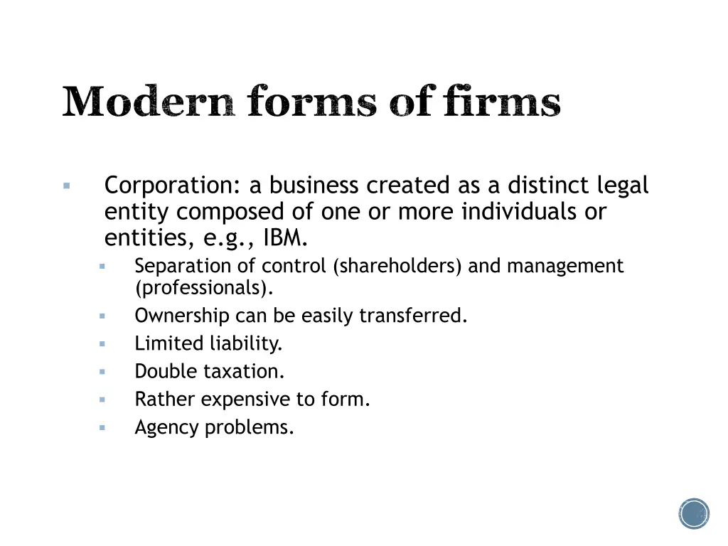 modern forms of firms