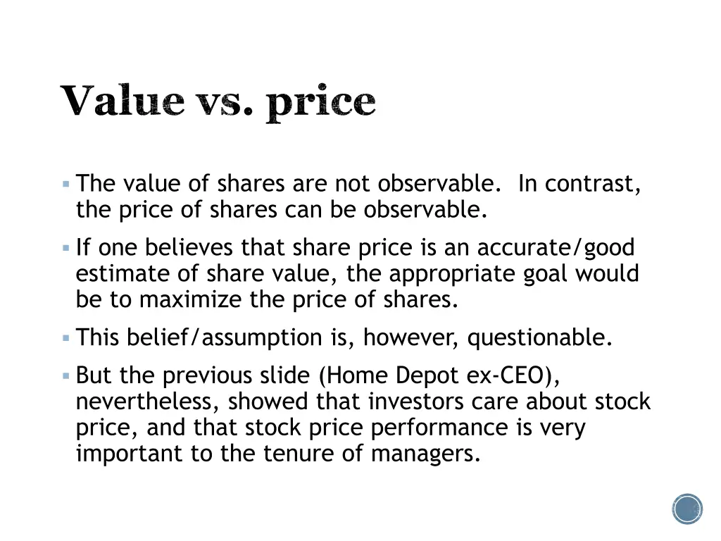 value vs price