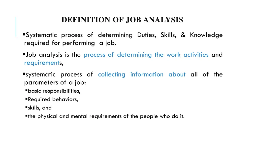 definition of job analysis