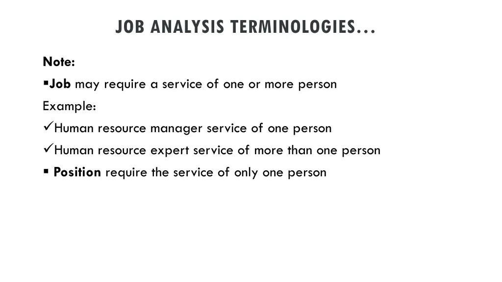 job analysis terminologies 1