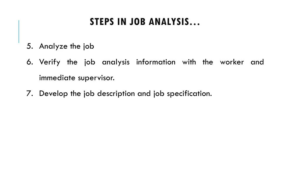 steps in job analysis 1