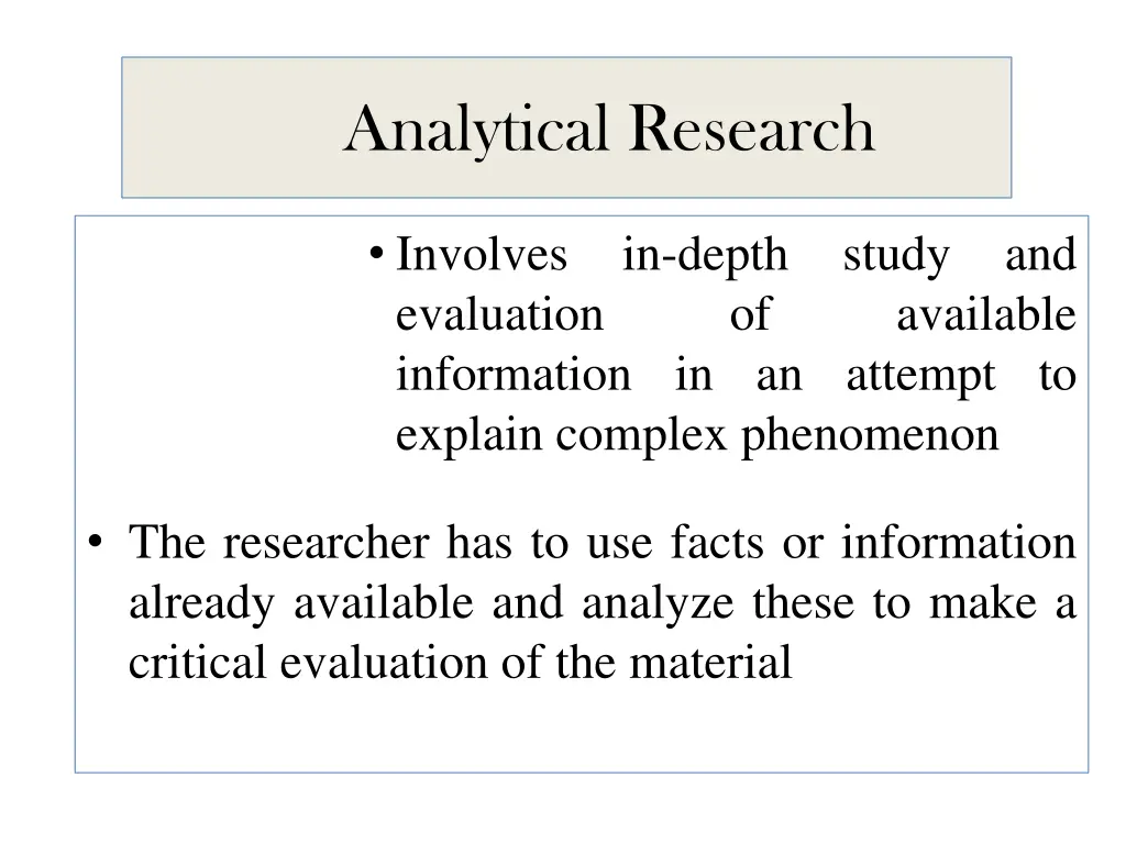 analytical research