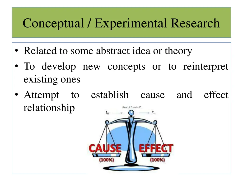 conceptual experimental research