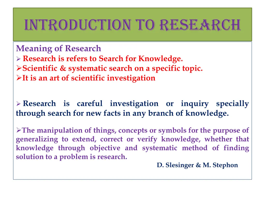 introduction to research 2