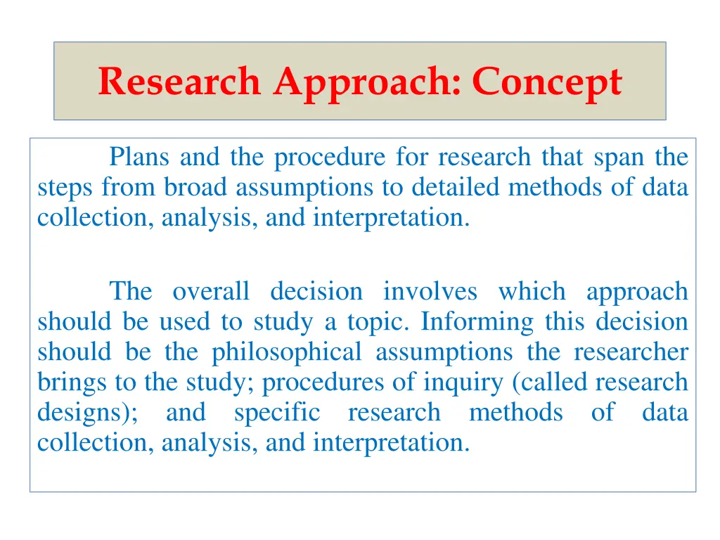 research approach concept