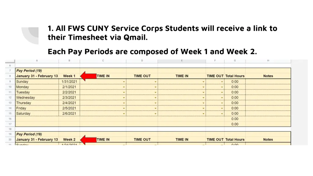 1 all fws cuny service corps students will