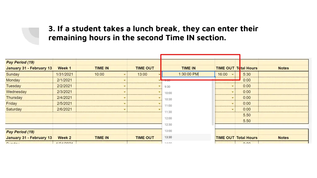 3 if a student takes a lunch break they can enter