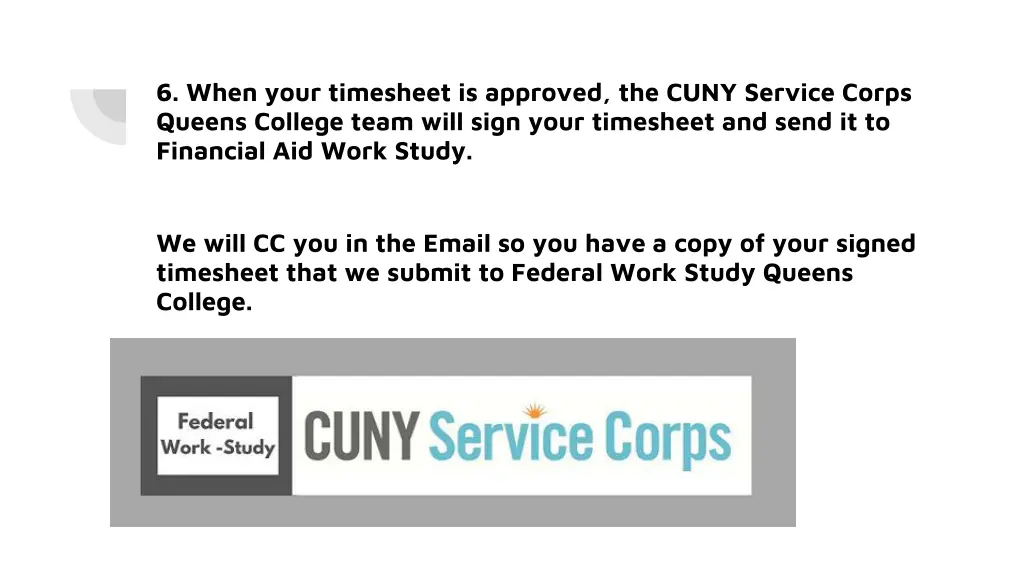 6 when your timesheet is approved the cuny