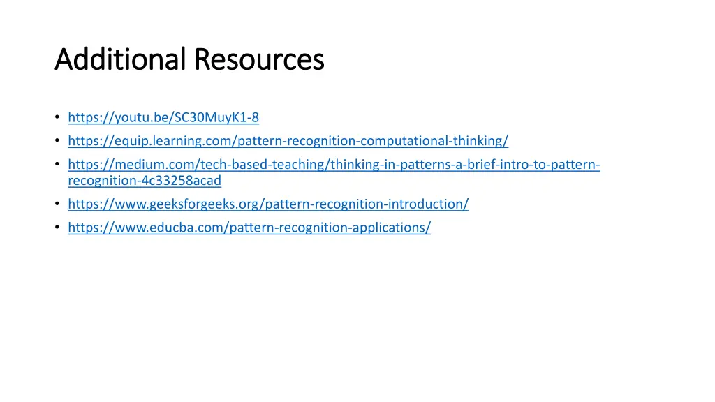 additional resources additional resources