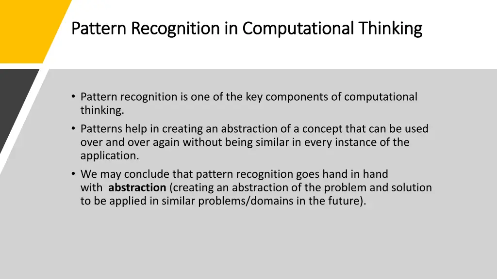 pattern recognition in computational thinking