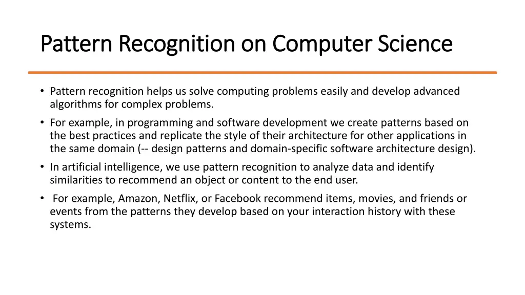 pattern recognition on computer science pattern