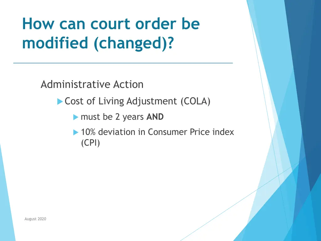 how can court order be modified changed