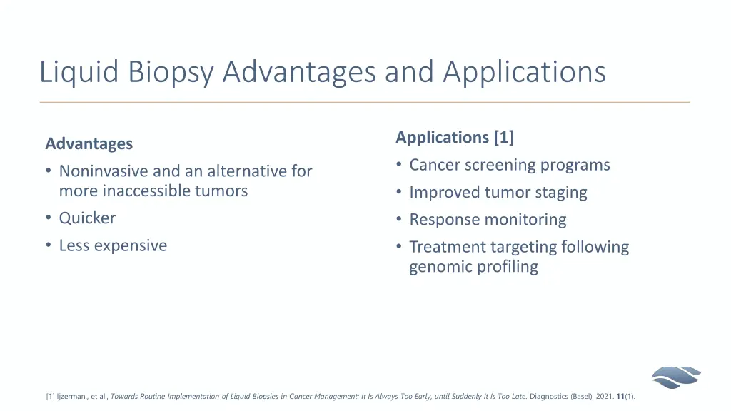 liquid biopsy advantages and applications