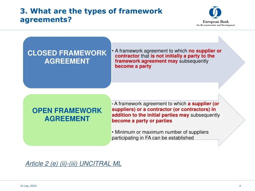 3 what are the types of framework agreements