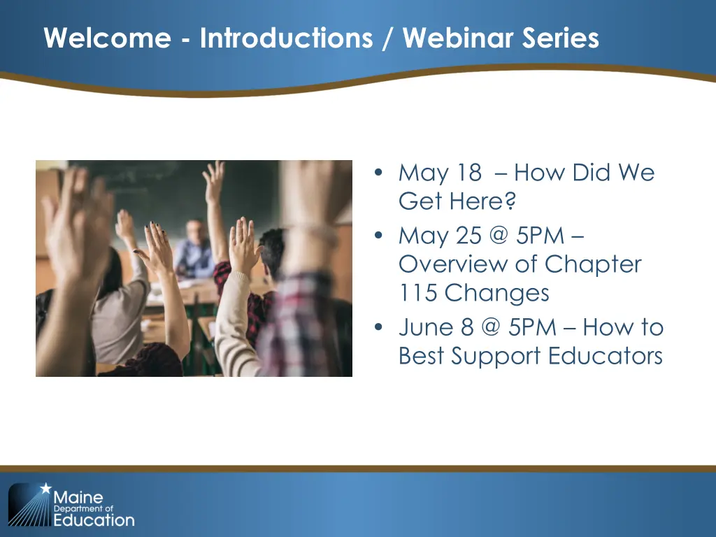 welcome introductions webinar series