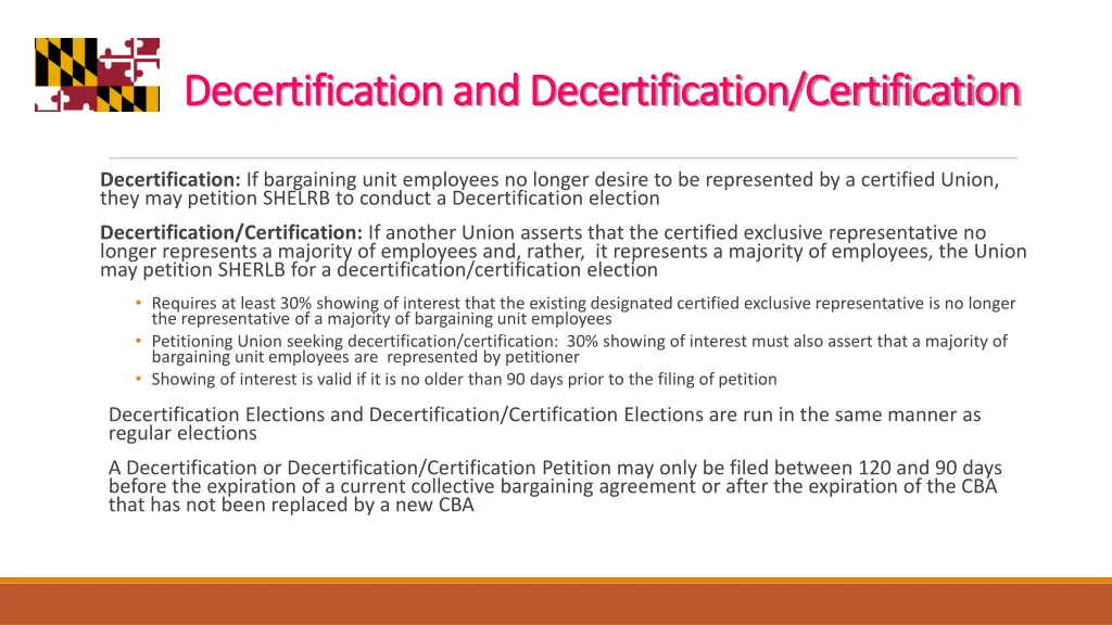 decertification and decertification certification