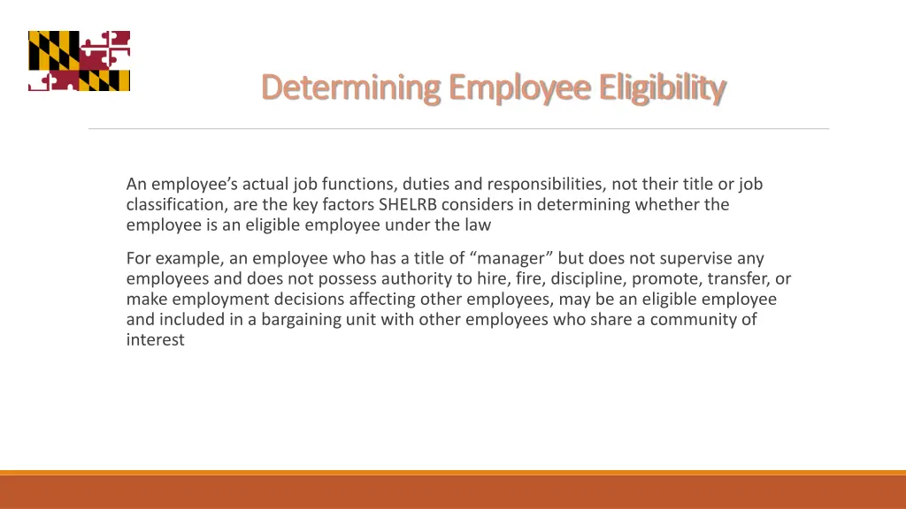 determining employee eligibility determining