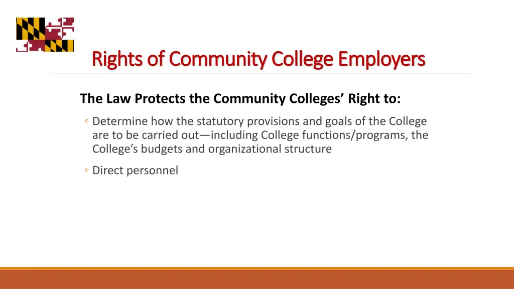 rights of community college employers rights