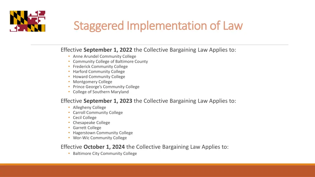 staggered implementation of law staggered