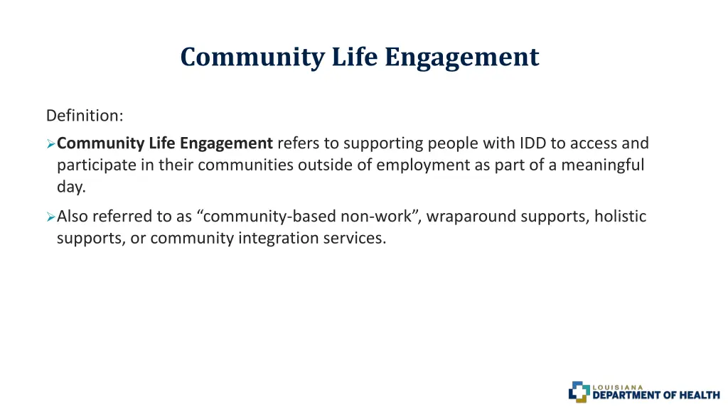 community life engagement 1