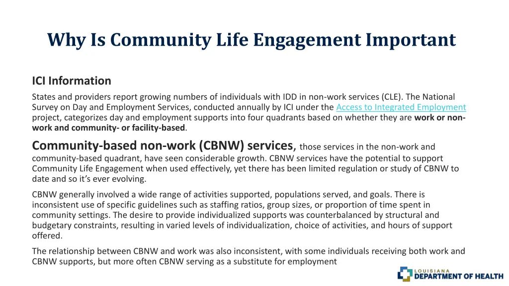 why is community life engagement important 1