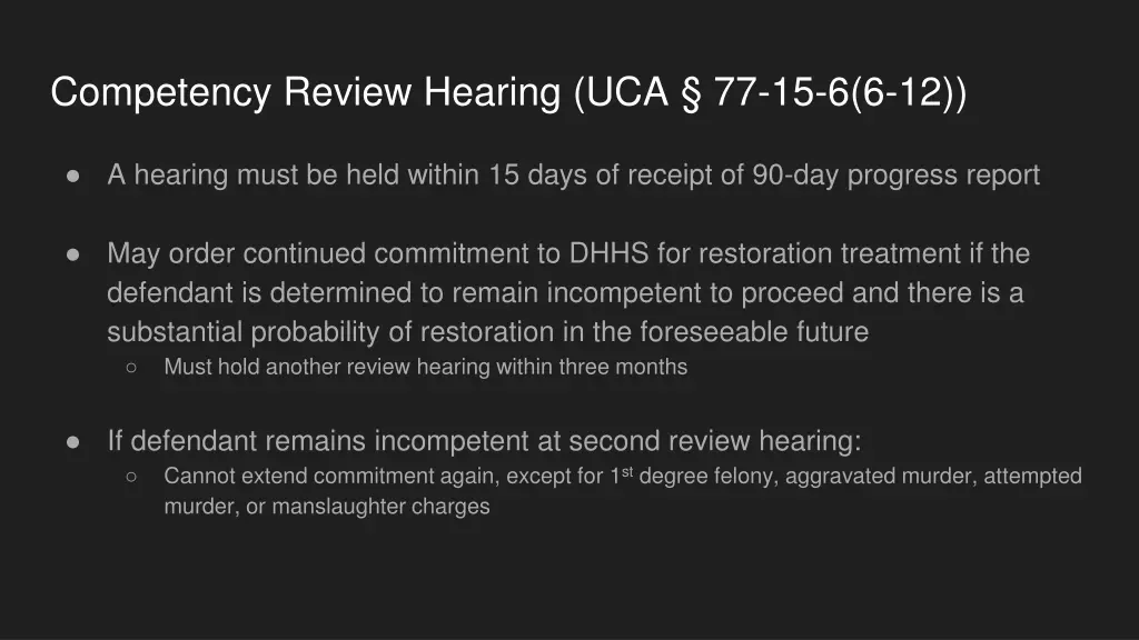 competency review hearing uca 77 15 6 6 12