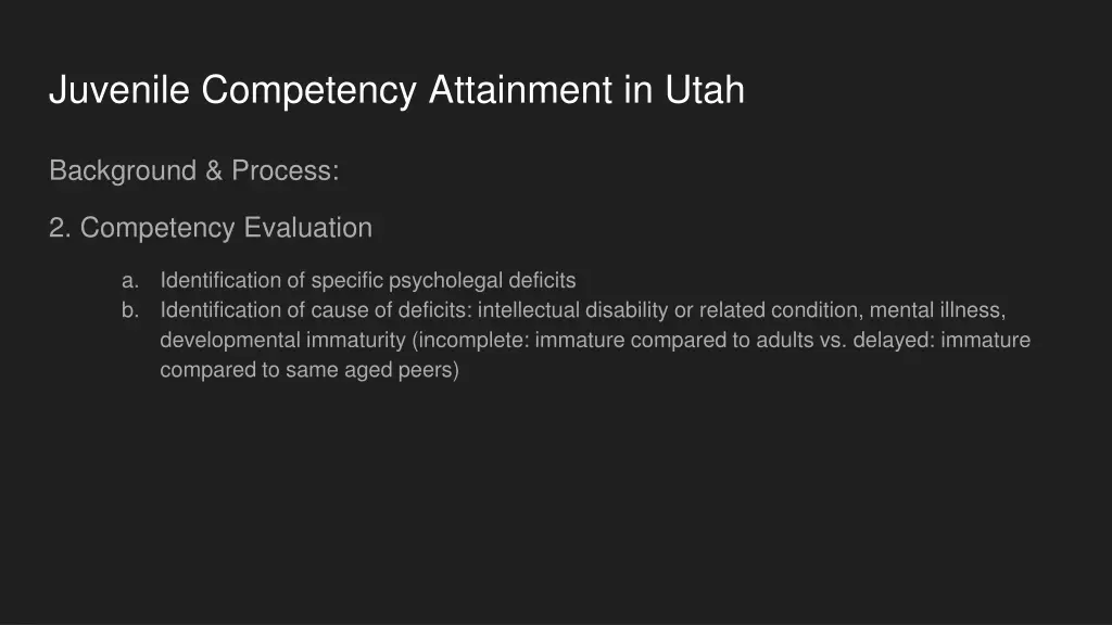 juvenile competency attainment in utah 1