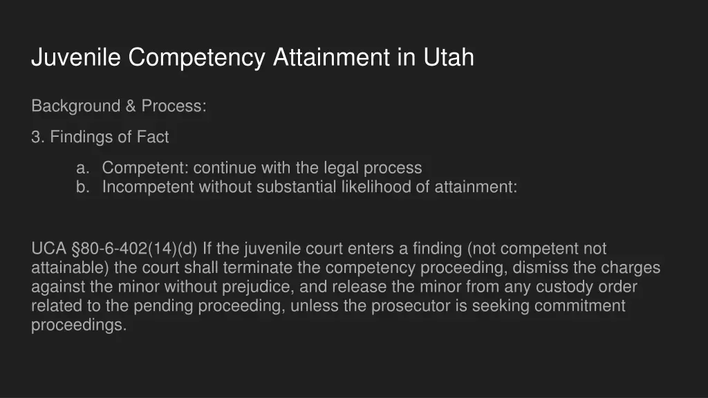 juvenile competency attainment in utah 2